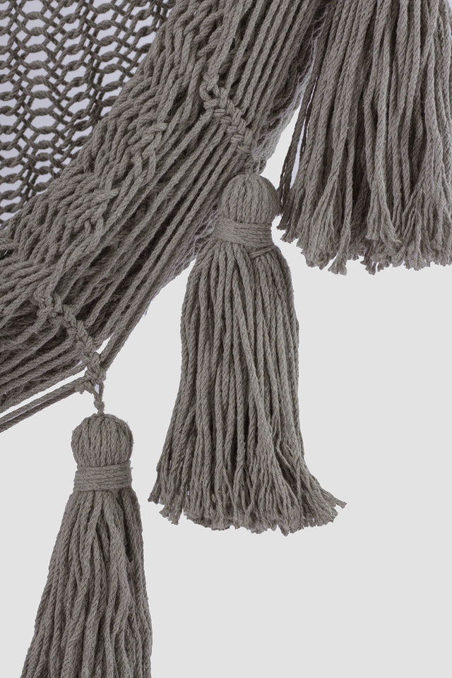 Deluxe Hammock Swing Chair in Plain Dream Sands, showcasing its double weave design and outdoor cotton material, perfect for relaxation.