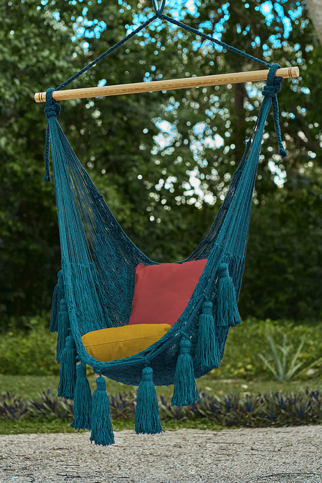 Deluxe Hammock Swing Chair in Bondi colour, showcasing its double weave design and comfortable seating.
