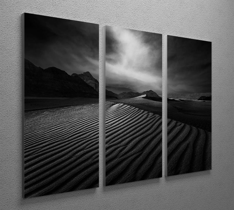 Desert In Greyscale 3 Split Panel Canvas Print showcasing a modern, minimalist design with three panels.