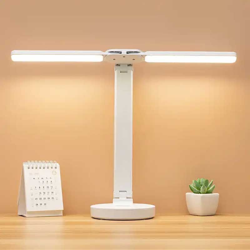 ROSA LED Desk Lamp in white, featuring adjustable arm and touch control for customizable lighting.