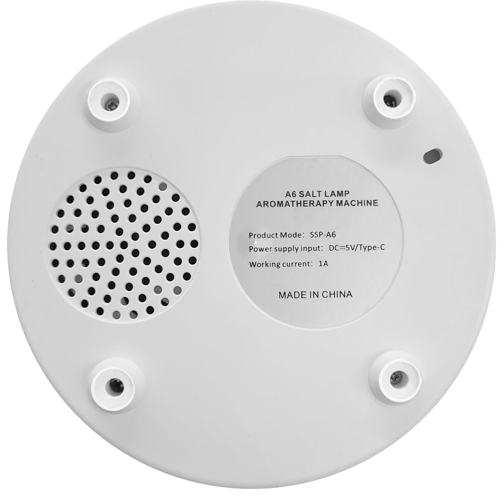 Devanti Aroma Diffuser with Himalayan Salt Crystals and LED light, showcasing its sleek design and functionality.