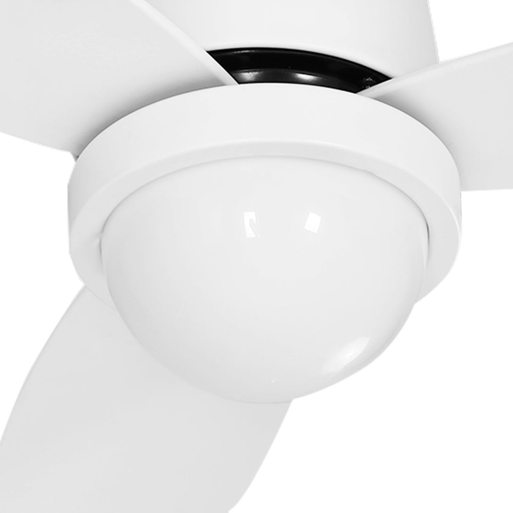 Devanti 52-inch Ceiling Fan with DC motor, LED light, and remote control, showcasing its sleek design and three blades.