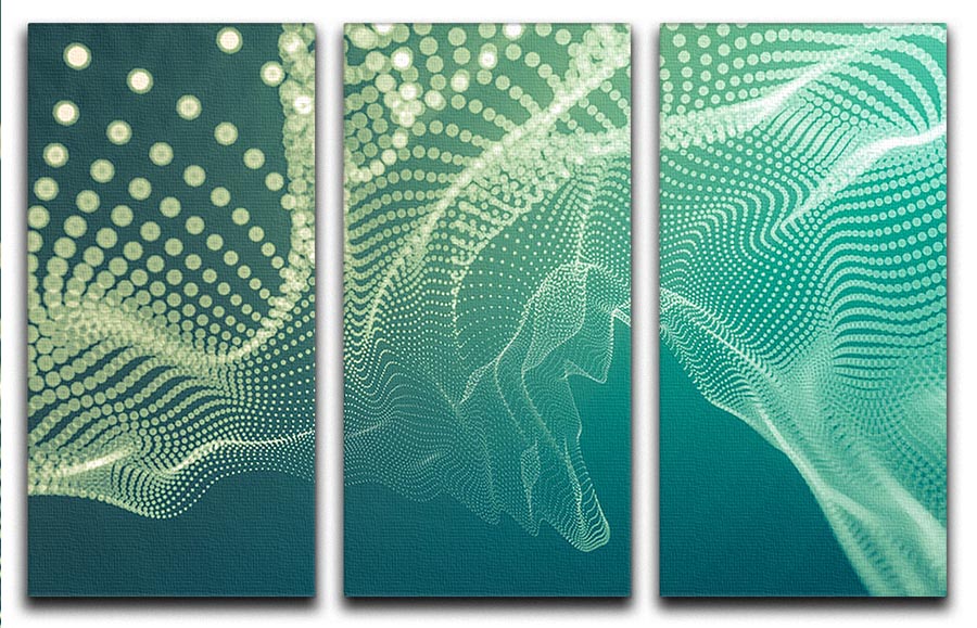Dimensional Dots 3 Split Panel Canvas Print showcasing vibrant colors and modern design, perfect for enhancing any interior space.