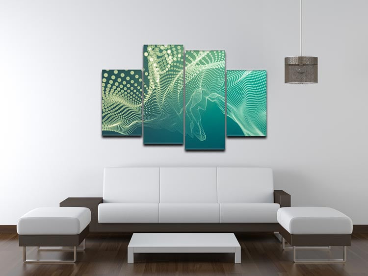 Dimensional Dots 4 Split Panel Canvas artwork featuring vibrant colors and a unique multi-dimensional design, arranged in four panels.