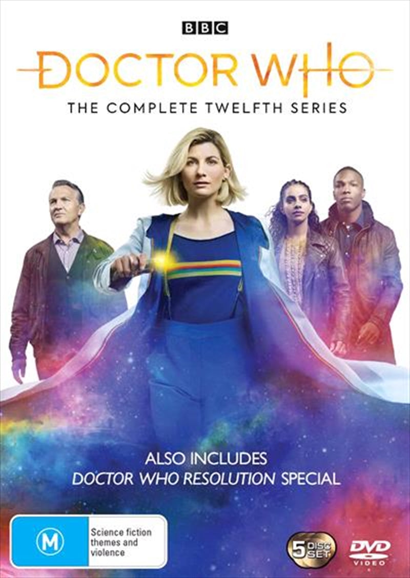 Doctor Who - Series 12 DVD cover featuring the Thirteenth Doctor and her companions in action.