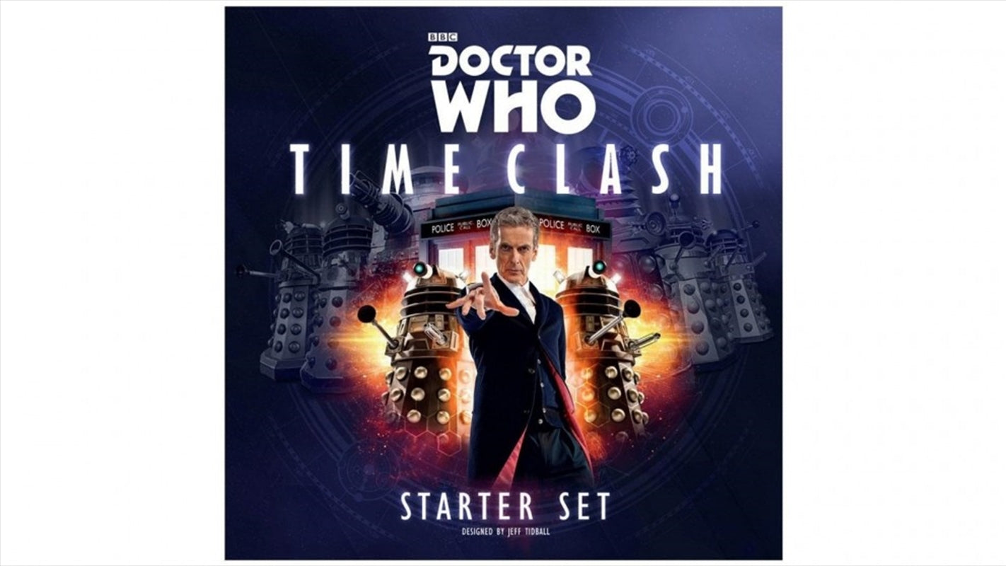 Doctor Who Time Clash card game featuring Doctor and Daleks in a strategic battle.