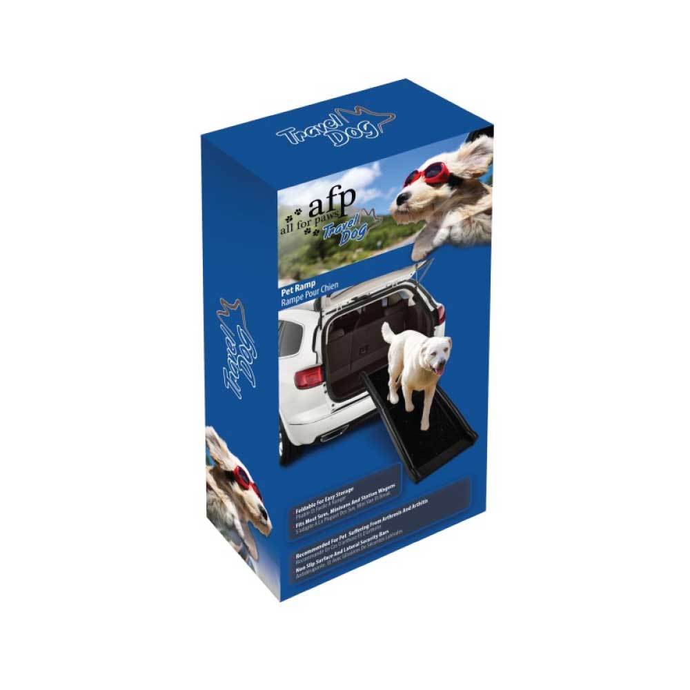 157cm Dog Car Ramp with non-slip surface and lateral security bar, designed for easy access to vehicles for pets.