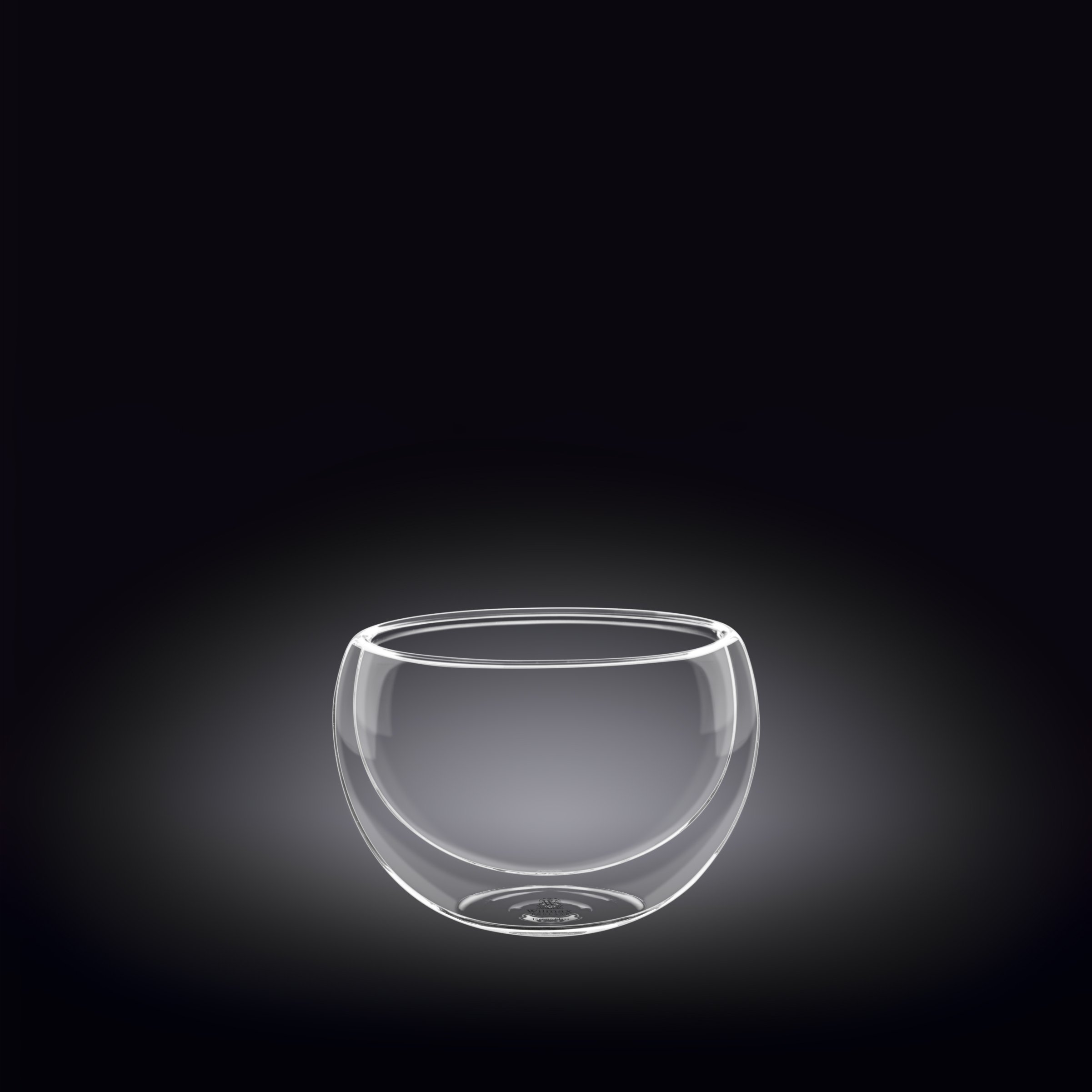 Double-Wall Vacuum Sealed Thermo Glass Bowl, 4.1 Fl Oz, showcasing its elegant design and double-wall construction.