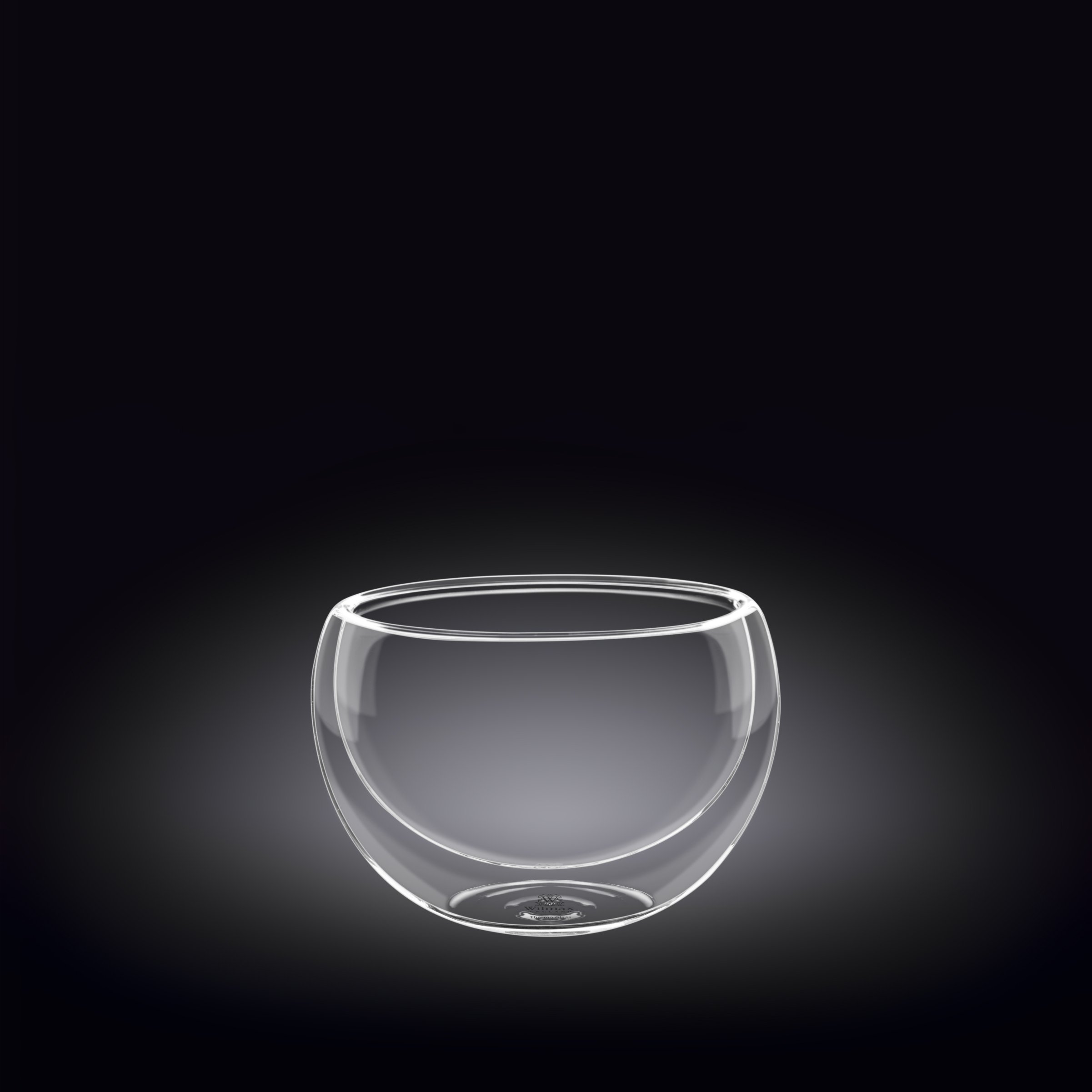 Double-Wall Vacuum Sealed Thermo Glass Bowl, 6.8 Fl Oz, showcasing its elegant design and double-wall construction.
