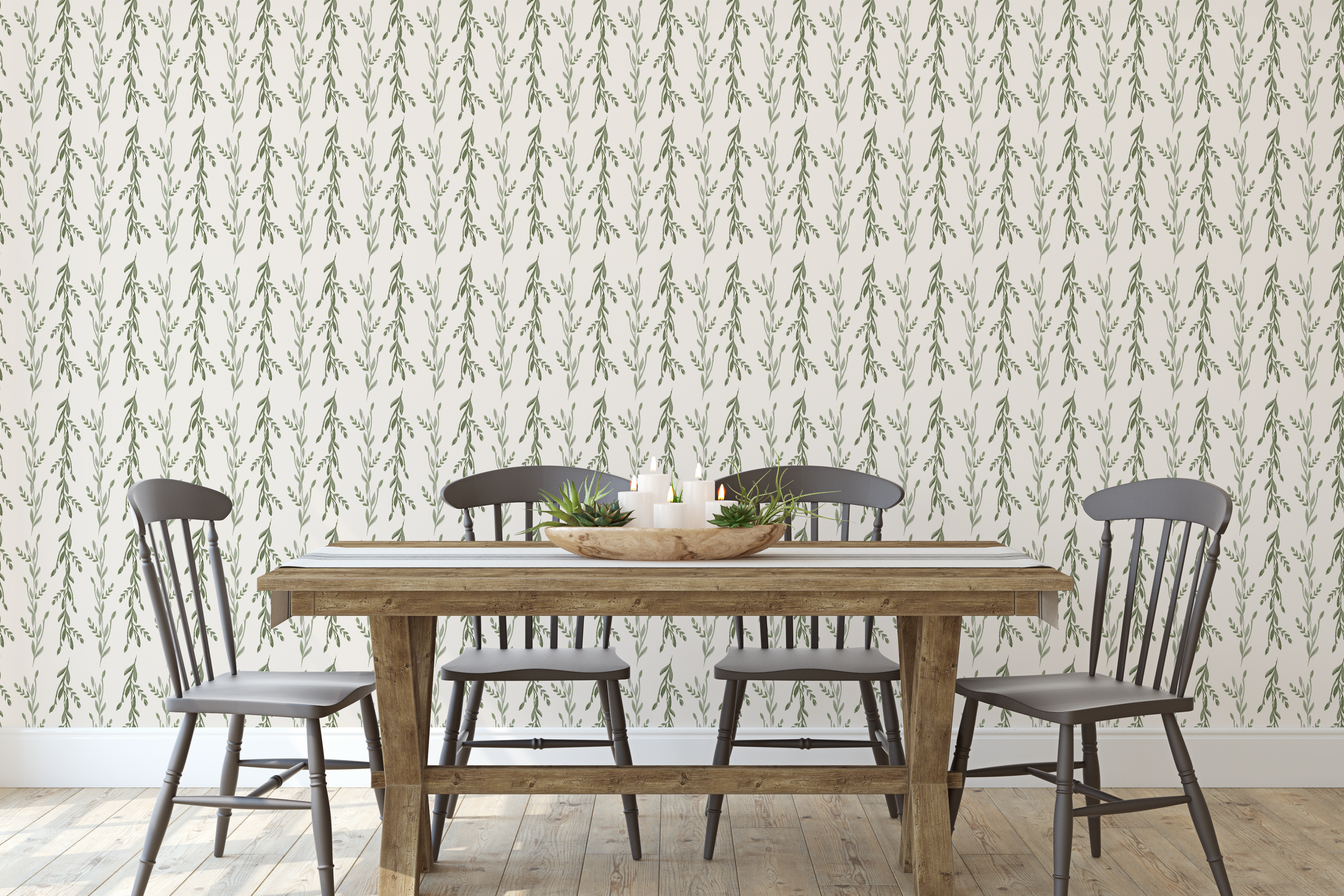 Down the Lane (Cream) wallpaper featuring a modern design with a cream background and vibrant patterns, perfect for home decor.