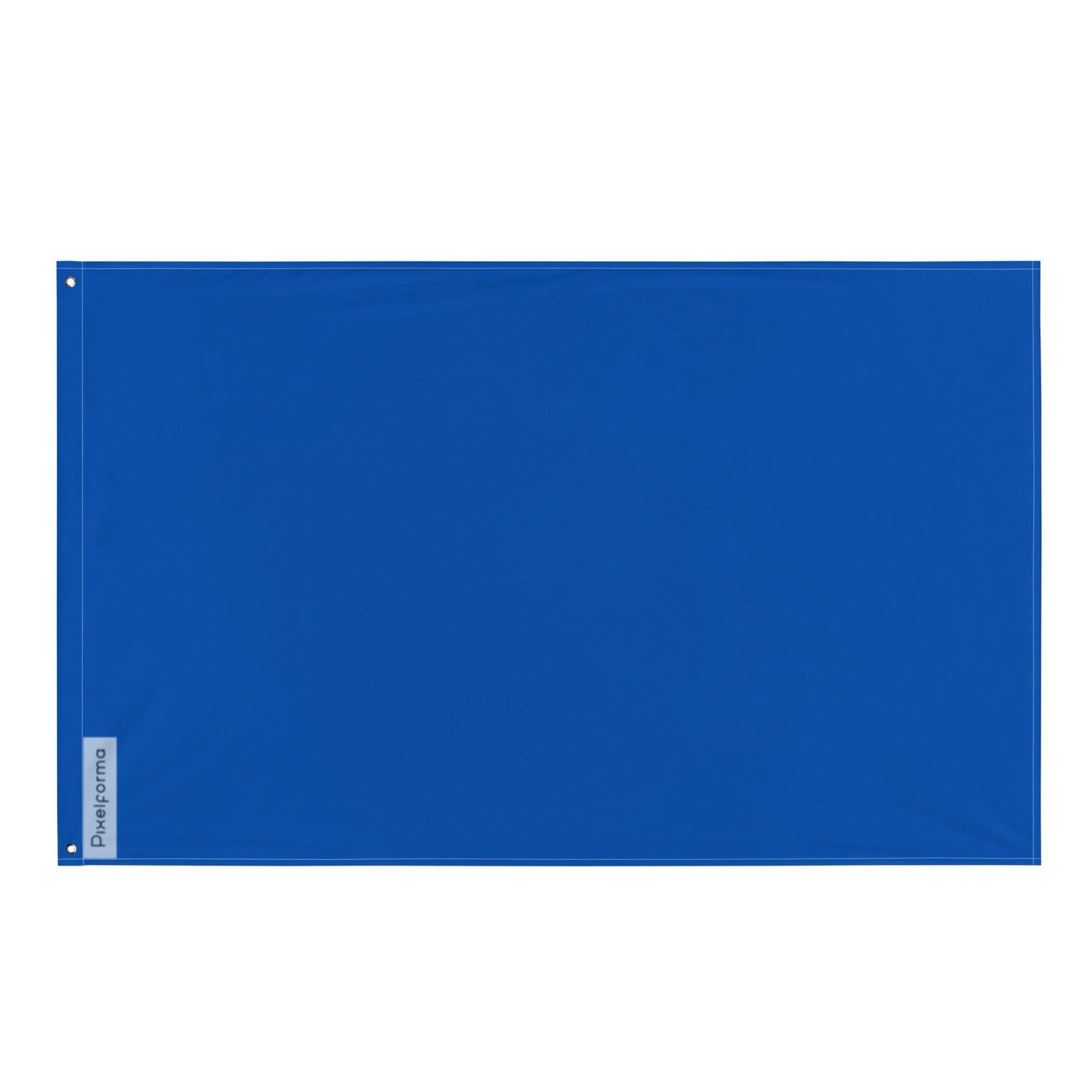 Drapeau Bleu Foncé en polyester avec œillets en fer, disponible en plusieurs tailles, idéal pour événements et décorations.