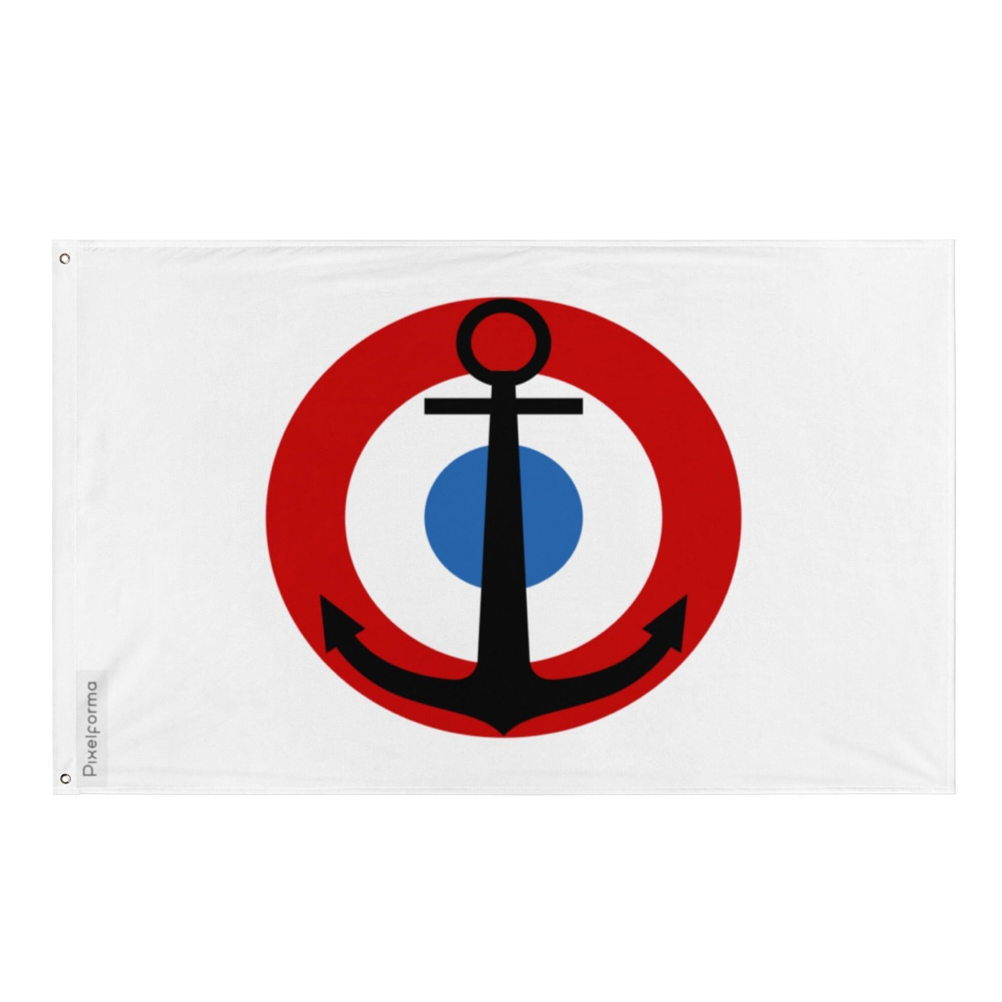 Drapeau Cocarde de l'aéronautique navale française en polyester, avec œillets en fer et design tricoté.