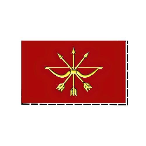 Drapeau Kozmodemiansk en polyester avec œillets en fer, disponible en plusieurs tailles, affichant des couleurs vives et un design durable.