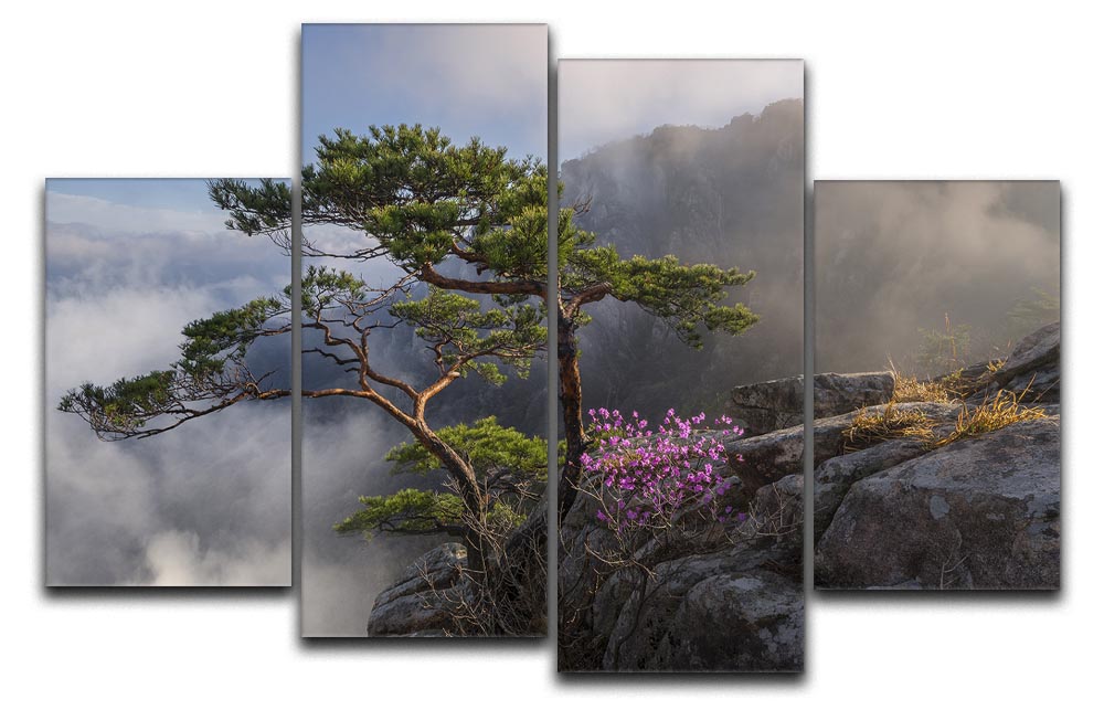 Dream Dancer 4 Split Panel Canvas featuring four equal sections of vibrant artwork, creating a cohesive and dynamic visual display.