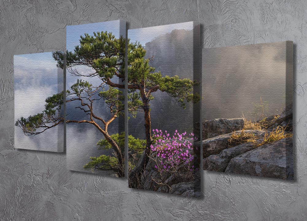 Dream Dancer 4 Split Panel Canvas featuring four equal sections of vibrant artwork, creating a cohesive and dynamic visual display.