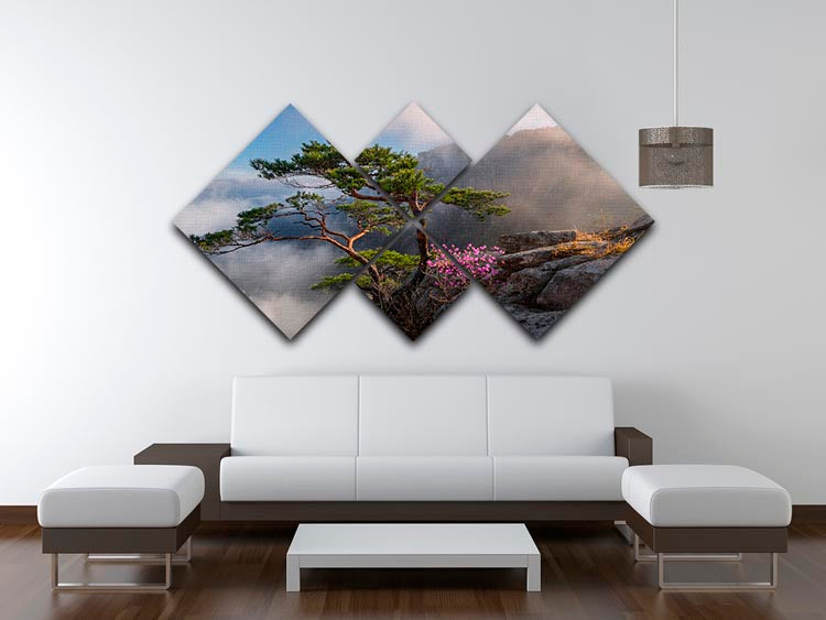 Dream Dancer 4 Square Multi Panel Canvas artwork featuring four equal square sections with vibrant colors and intricate designs.