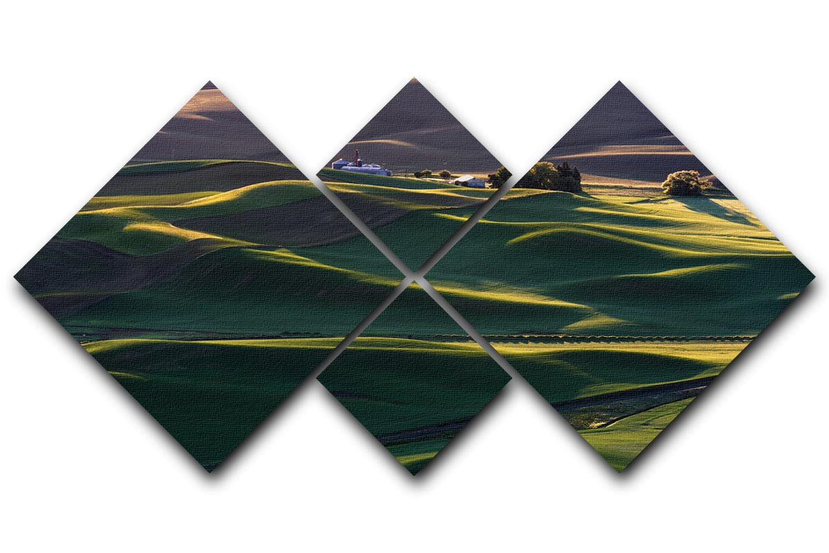 Dream Land 3 4 Square Multi Panel Canvas featuring four equal square sections, creating a cohesive and striking artwork for home decor.