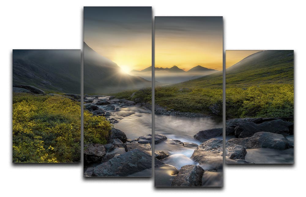 Dreaming 4 Split Panel Canvas artwork featuring four equal sections creating a cohesive and dynamic design.