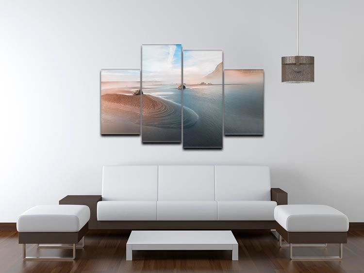 Dreamland 4 Split Panel Canvas artwork featuring a cohesive design divided into four panels, ideal for modern home decor.