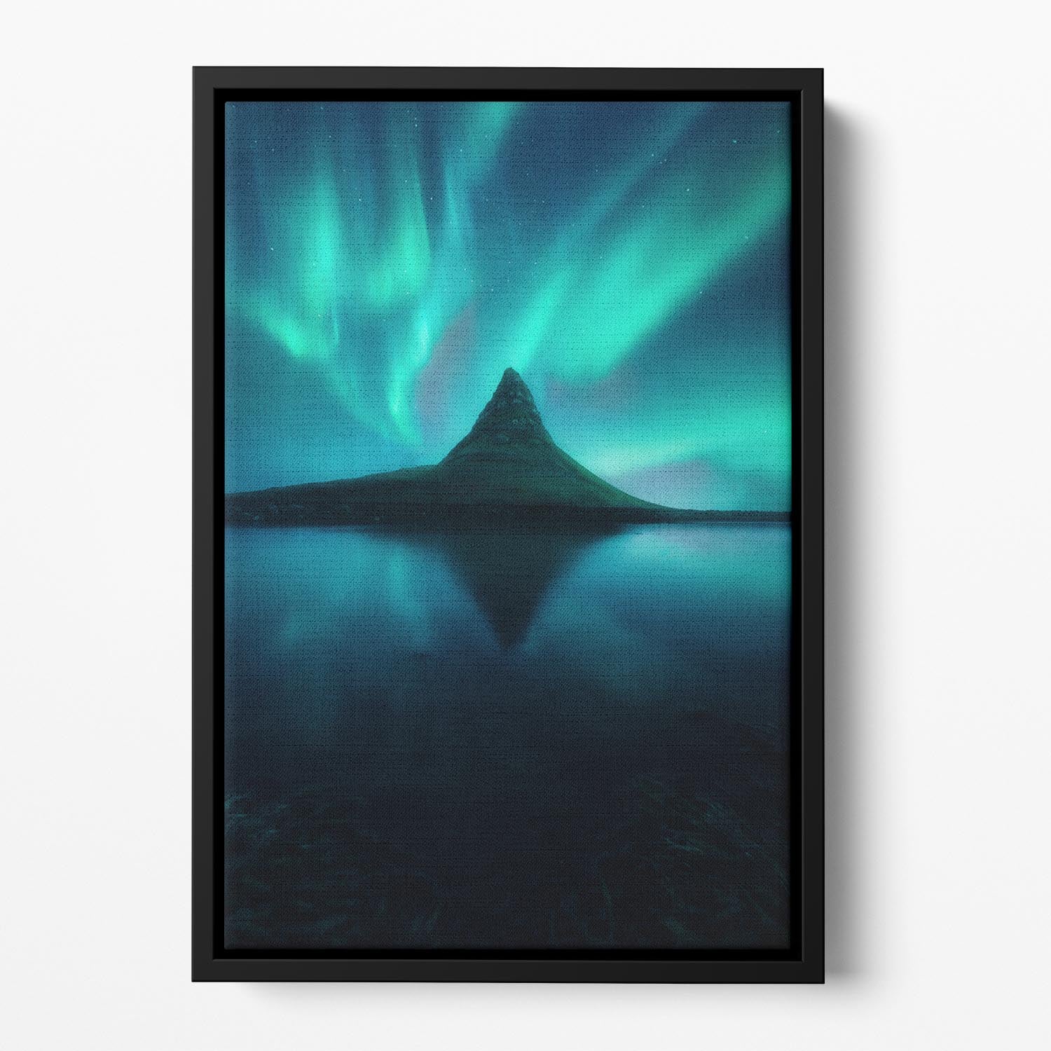 DreamTime Floating Framed Canvas featuring vibrant abstract art in a sleek wooden frame, enhancing modern home decor.
