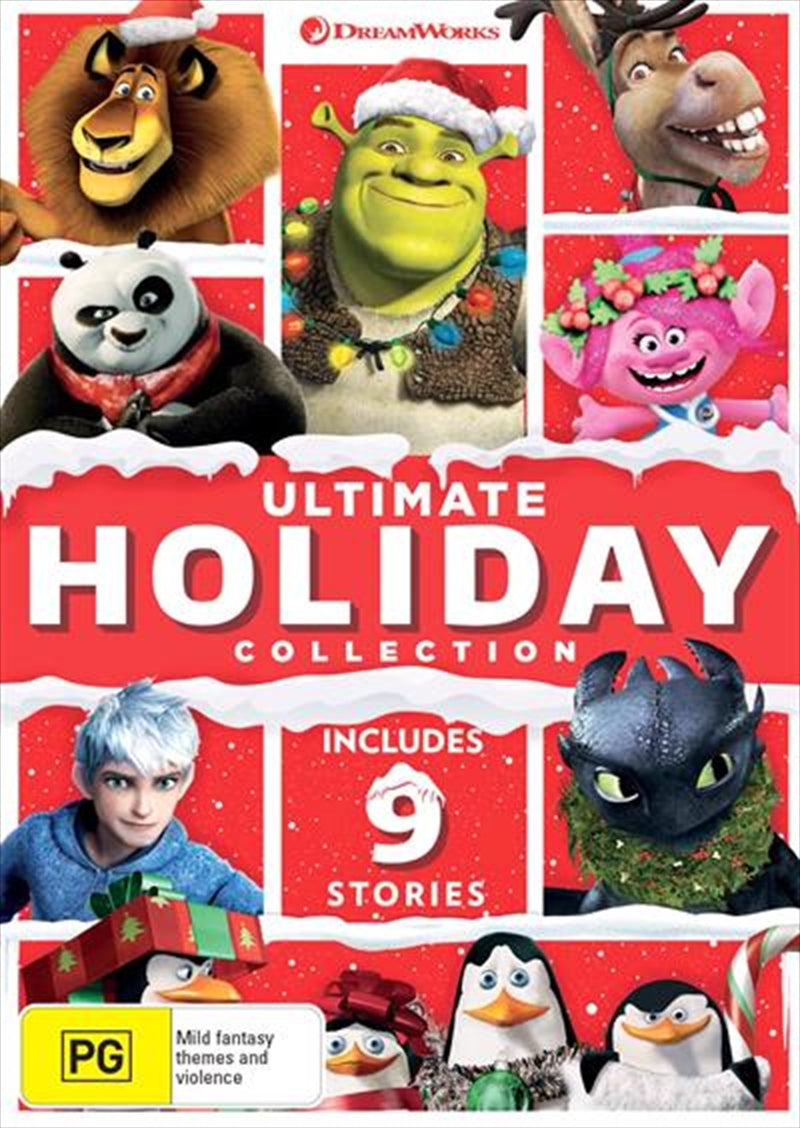 Dreamworks Ultimate Holiday Limited Edition Collection DVD featuring 7 animated films in festive packaging.