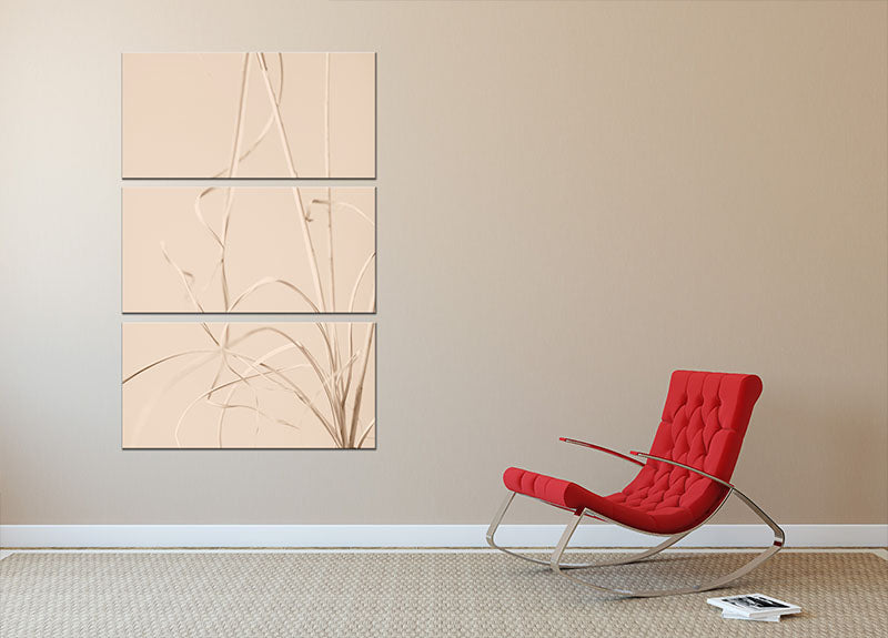 Dried Grass Beige 01 3 Split Panel Canvas Print showcasing earthy tones and elegant design, perfect for home decor.
