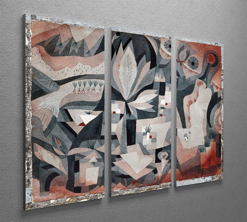 A beautiful 3-panel canvas print featuring the Dry Cooler Garden 1921 No.1 design, showcasing vibrant colors and intricate details.