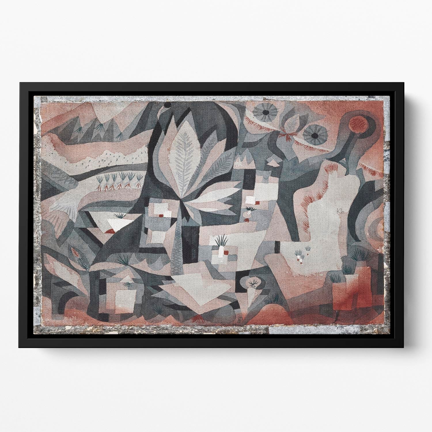 Dry Cooler Garden 1921 No.1 Floating Framed Canvas featuring vibrant abstract design in an elegant wooden frame.