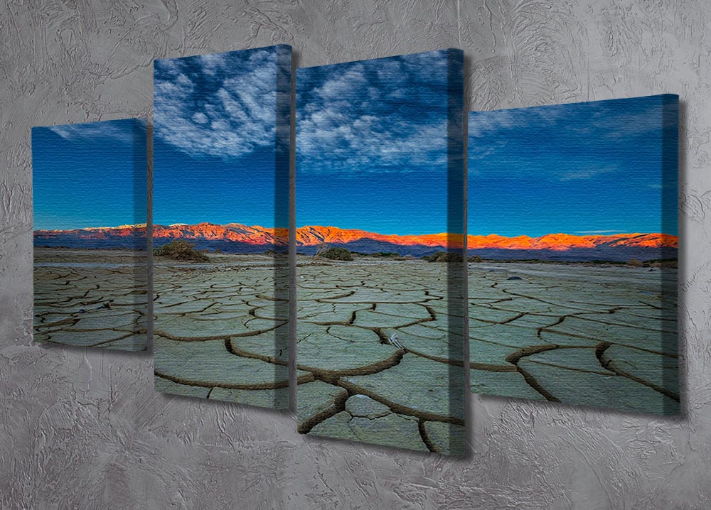 A vibrant 4-split canvas artwork titled Dry Season, showcasing a cohesive design across four panels.