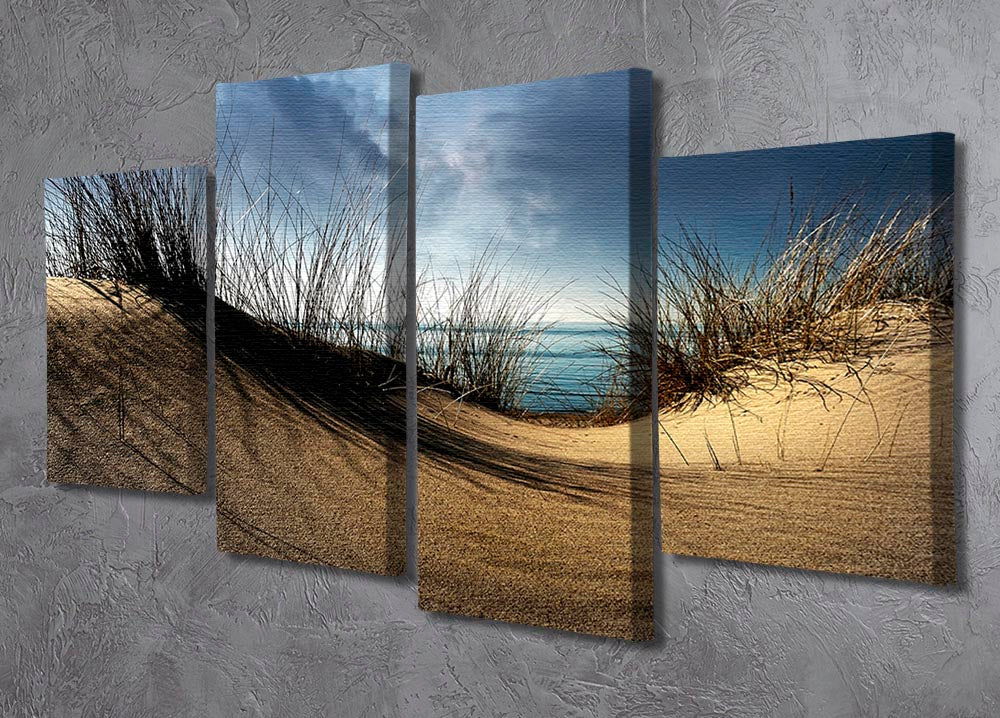 Dunes 4 Split Panel Canvas artwork featuring four equal sections, showcasing a cohesive and vibrant design.
