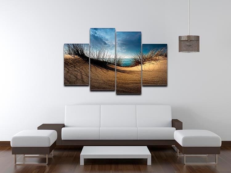 Dunes 4 Split Panel Canvas artwork featuring four equal sections, showcasing a cohesive and vibrant design.