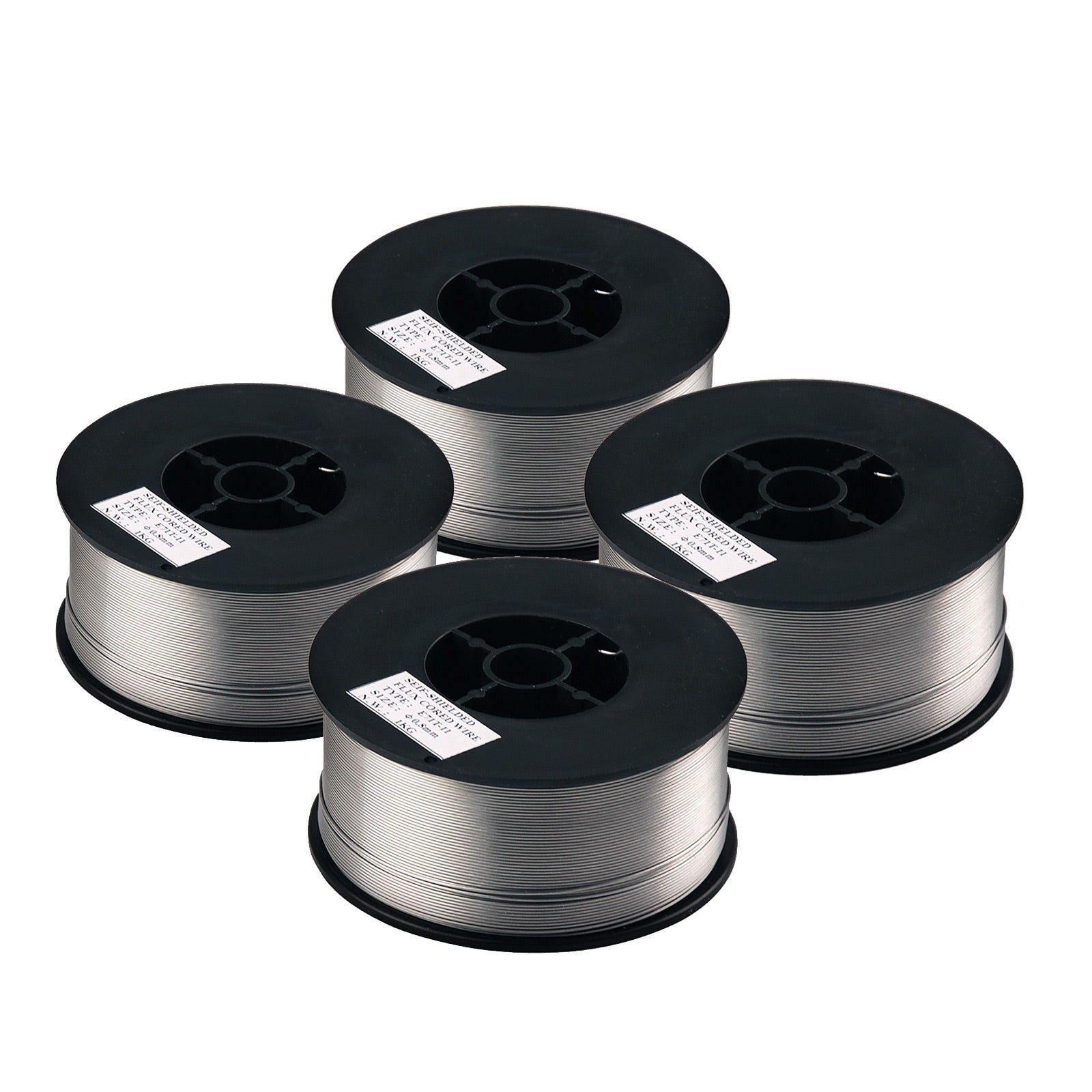 Dynamic Power 4 Pack Gasless MIG Welding Wire E71T-11, 0.8mm flux cored wire spools for carbon steel welding.