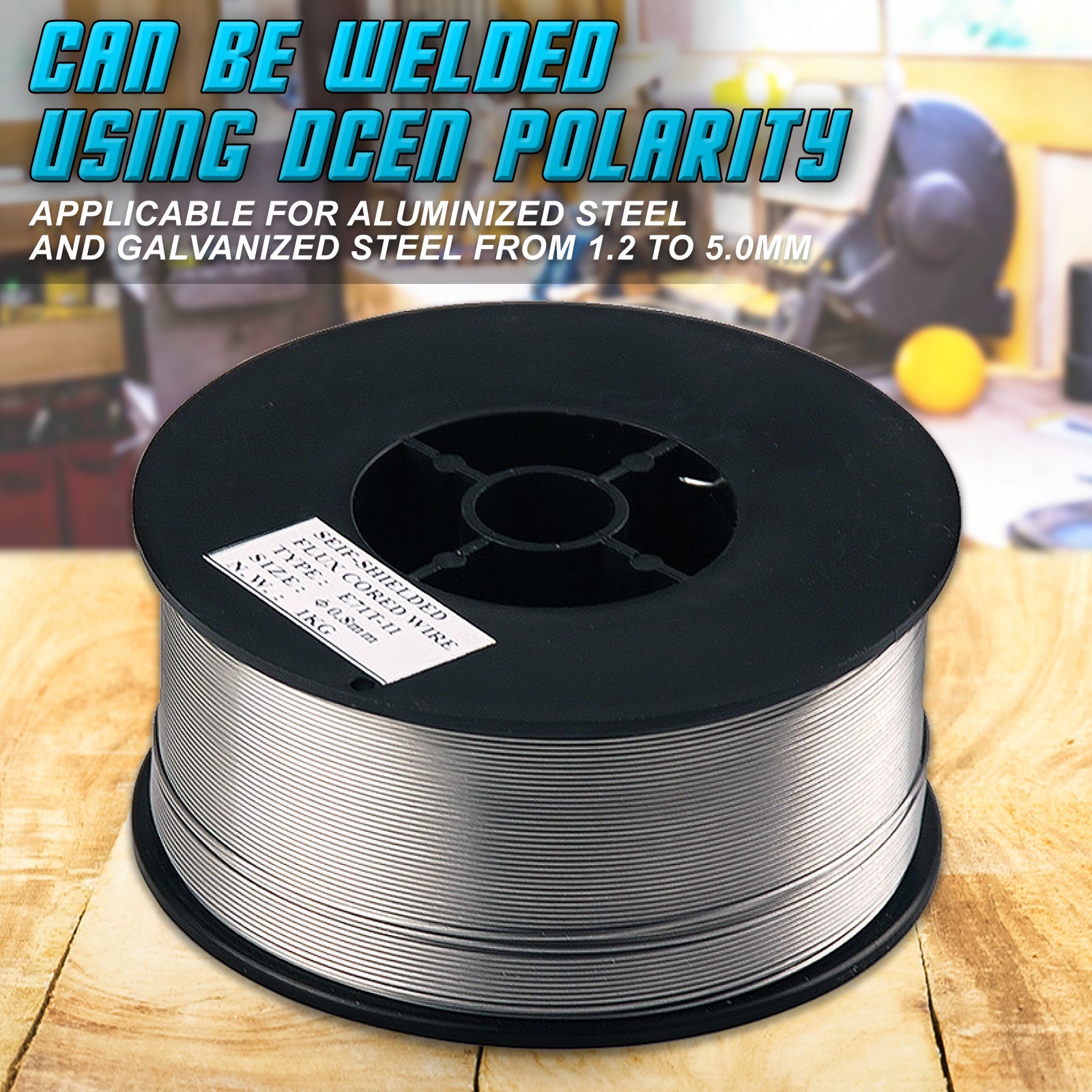 Dynamic Power 4 Pack Gasless MIG Welding Wire E71T-11, 0.8mm flux cored wire spools for carbon steel welding.