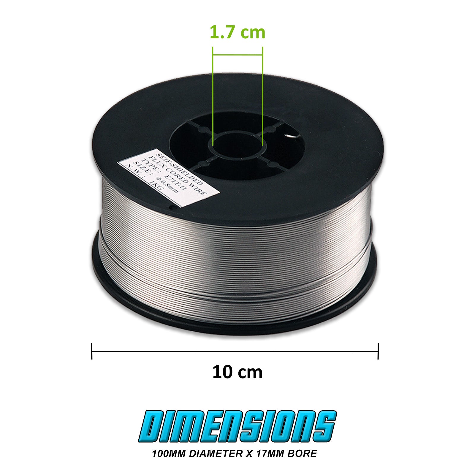 Dynamic Power 4 Pack Gasless MIG Welding Wire E71T-11, 0.8mm flux cored wire spools for carbon steel welding.