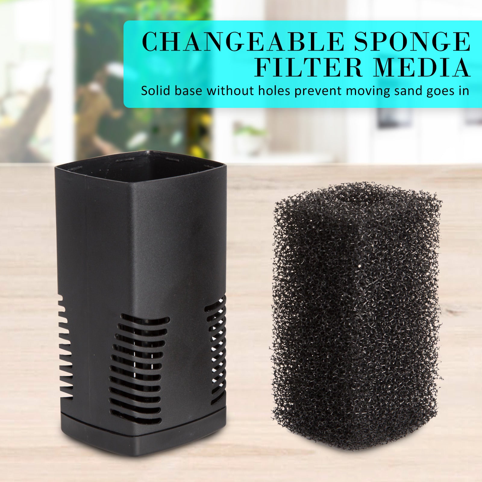 Dynamic Power Aquarium Submersible Filter with air tube, designed for efficient filtration and aeration in aquariums and ponds.