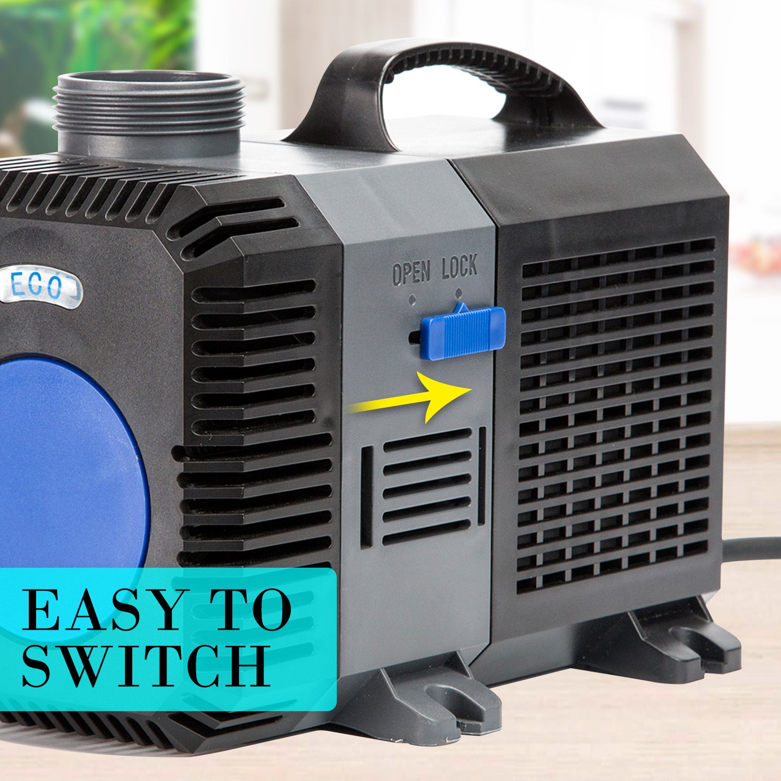 Dynamic Power Aquarium Submersible Pond Water Pump 16000L/H with stainless steel and PVC construction, designed for efficient water circulation.