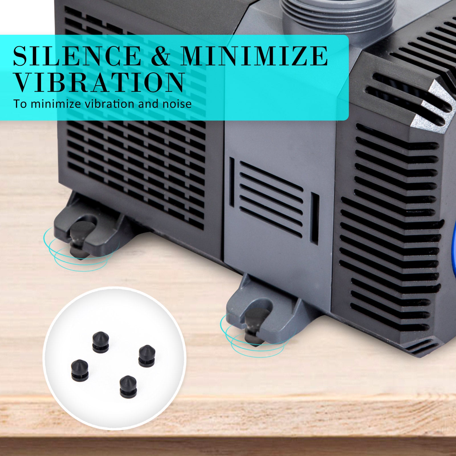 Dynamic Power Aquarium Submersible Pond Water Pump 16000L/H with stainless steel and PVC construction, designed for efficient water circulation.