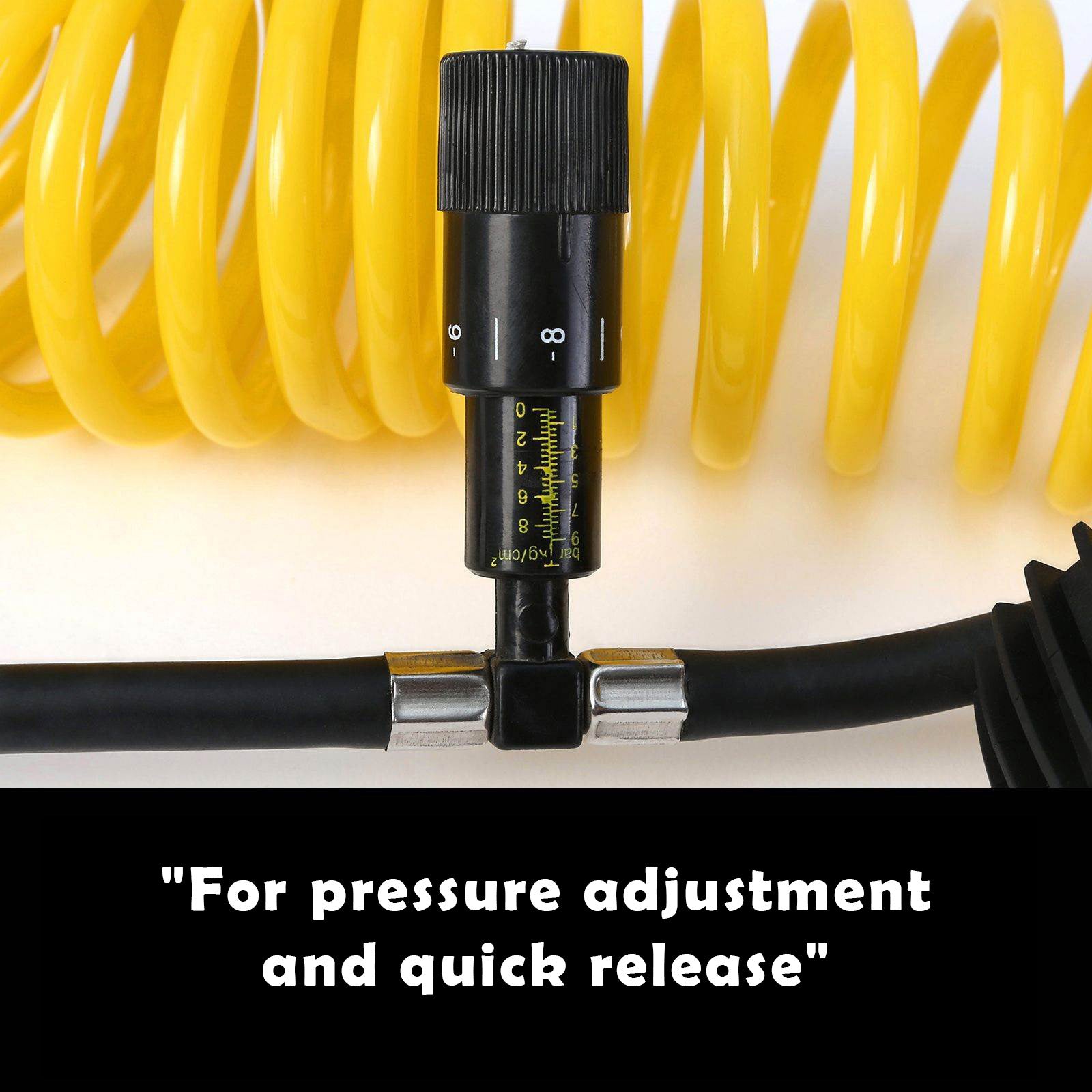 Dynamic Power Red Portable Car Tyre Air Compressor with accessories, showcasing its compact design and durable construction.