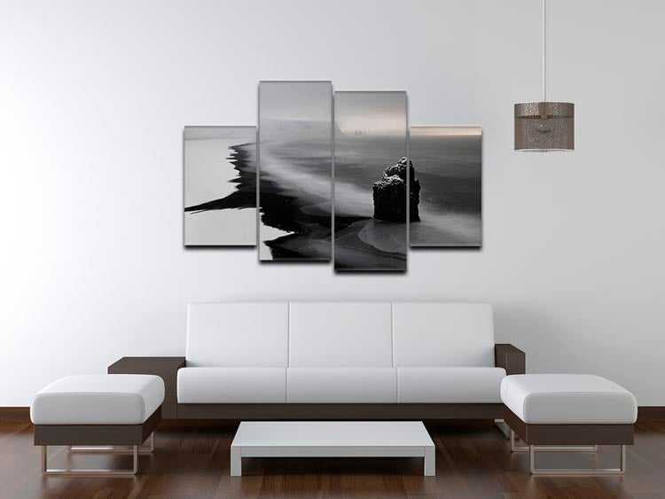 Dyrholaey 4 Split Panel Canvas artwork featuring a stunning landscape divided into four sections, creating a cohesive and dynamic visual effect.