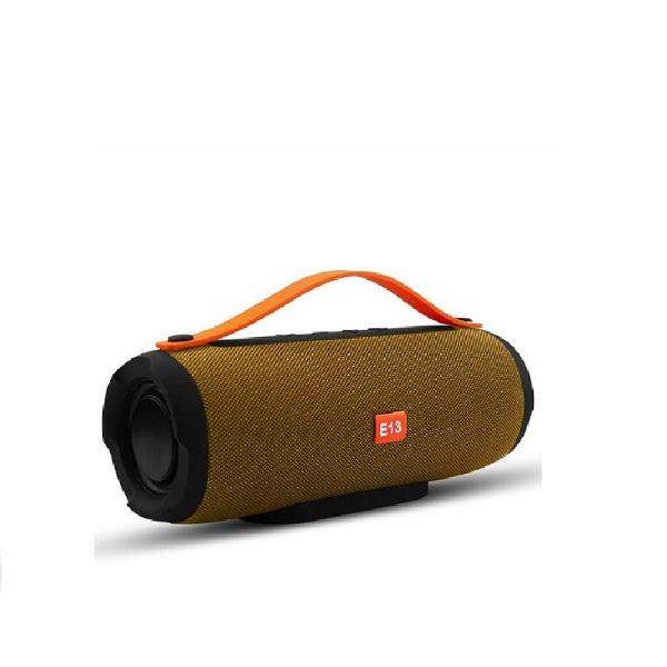 E13 Mini Portable Wireless Bluetooth Speakers in various colors, showcasing waterproof and shockproof features, ideal for outdoor use.