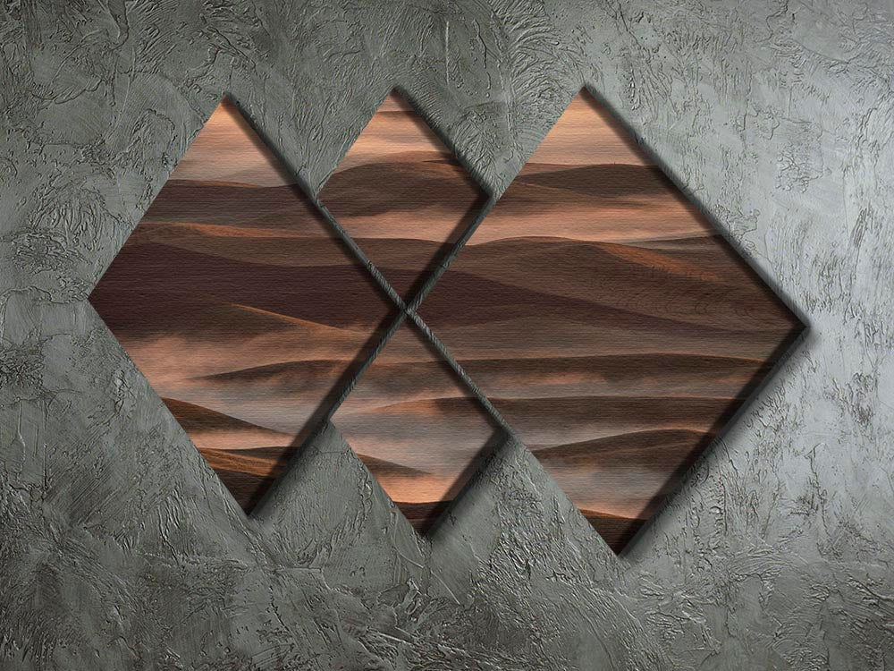 A beautiful 4-square multi-panel canvas depicting an early spring morning landscape in the Palouse region, showcasing vibrant colors and serene scenery.