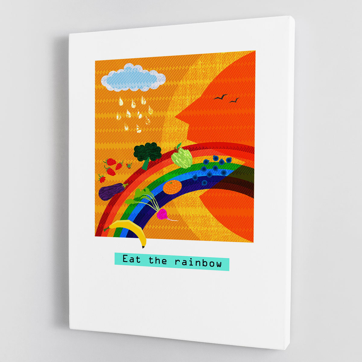 Vibrant Eat the Rainbow Canvas Print showcasing a colorful abstract design, perfect for home or office decor.