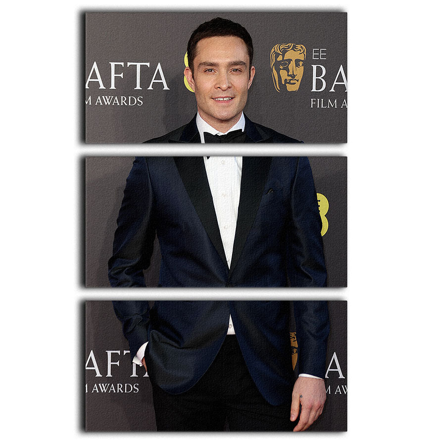 A stunning 3-panel canvas print featuring Ed Westwick at the BAFTAs, showcasing elegance and sophistication in wall art.