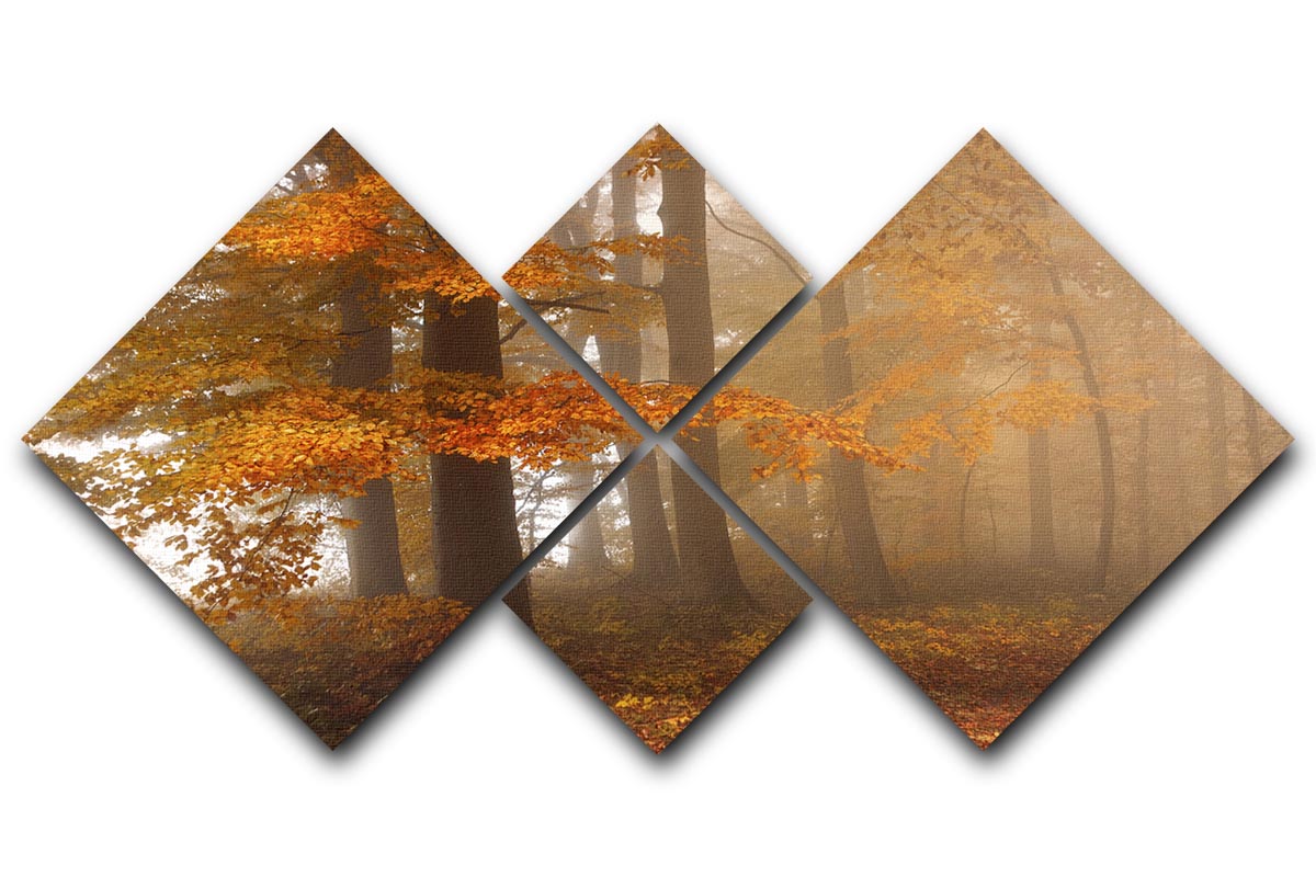 Edge Of The Woods 4 Square Multi Panel Canvas artwork featuring nature-inspired design in four equal sections.