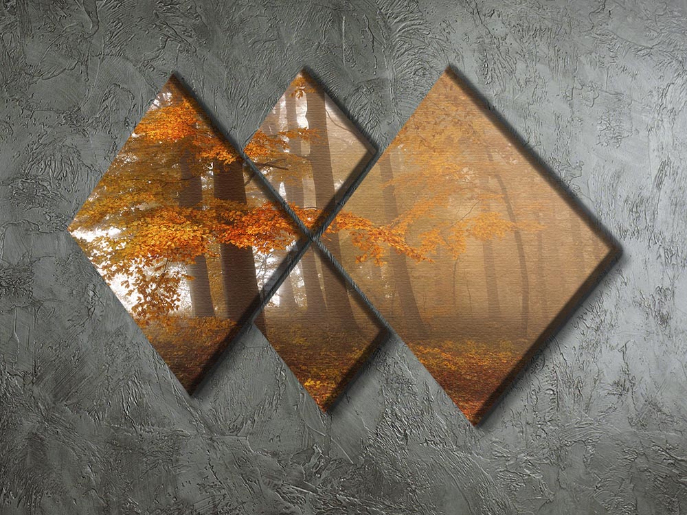 Edge Of The Woods 4 Square Multi Panel Canvas artwork featuring nature-inspired design in four equal sections.