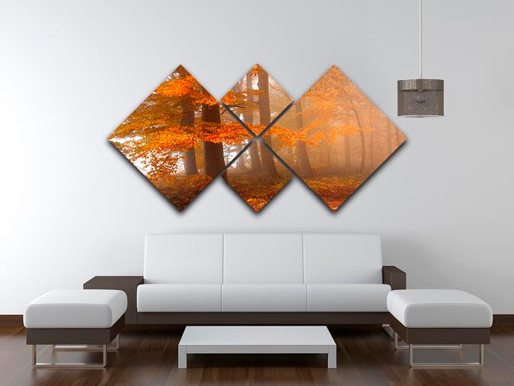 Edge Of The Woods 4 Square Multi Panel Canvas artwork featuring nature-inspired design in four equal sections.