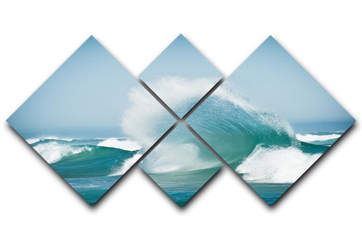 Effervescent 4 Square Multi Panel Canvas artwork featuring vibrant colors and a unique design, displayed in a modern living space.