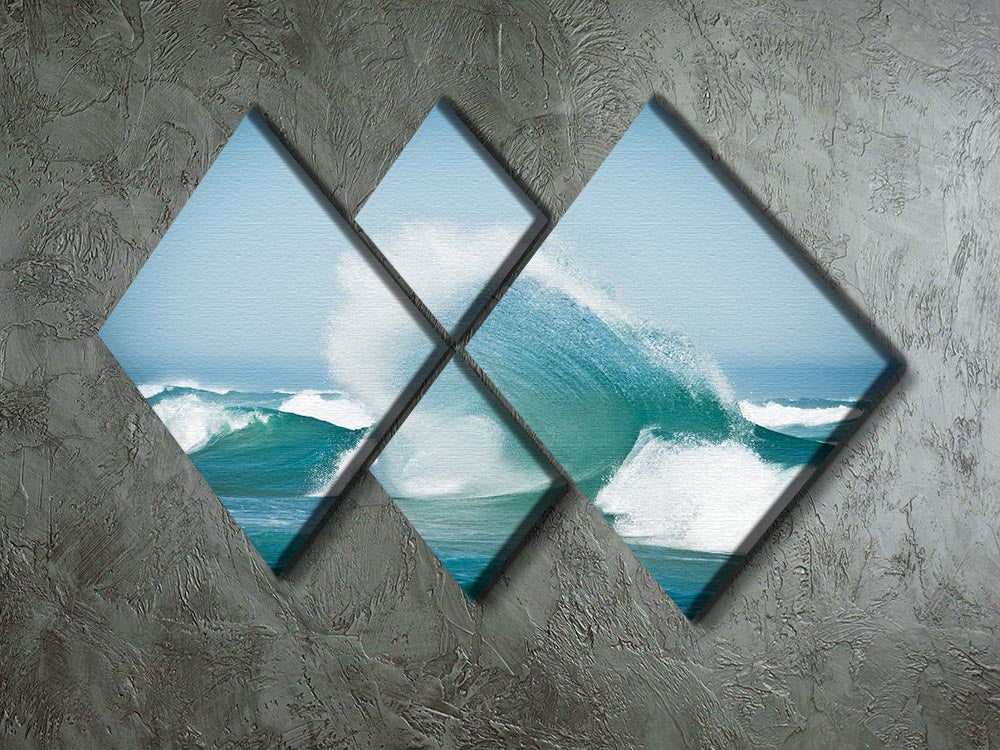 Effervescent 4 Square Multi Panel Canvas artwork featuring vibrant colors and a unique design, displayed in a modern living space.