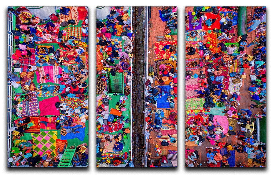 Eid Festival 3 Split Panel Canvas Print showcasing vibrant colors and intricate designs, perfect for enhancing any living space.