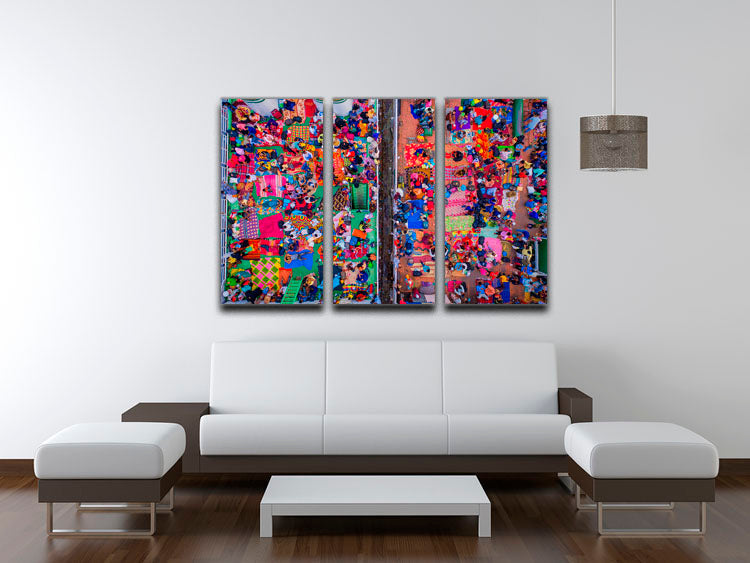 Eid Festival 3 Split Panel Canvas Print showcasing vibrant colors and intricate designs, perfect for enhancing any living space.